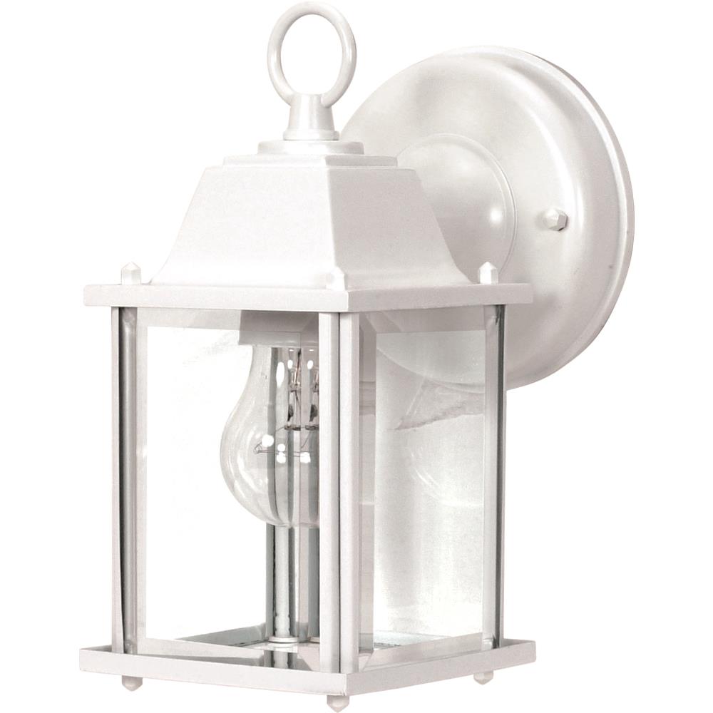 Nuvo Lighting 60/636  1 Light - 9" - Wall Lantern - Cube Lantern with Clear Beveled Glass in White Finish